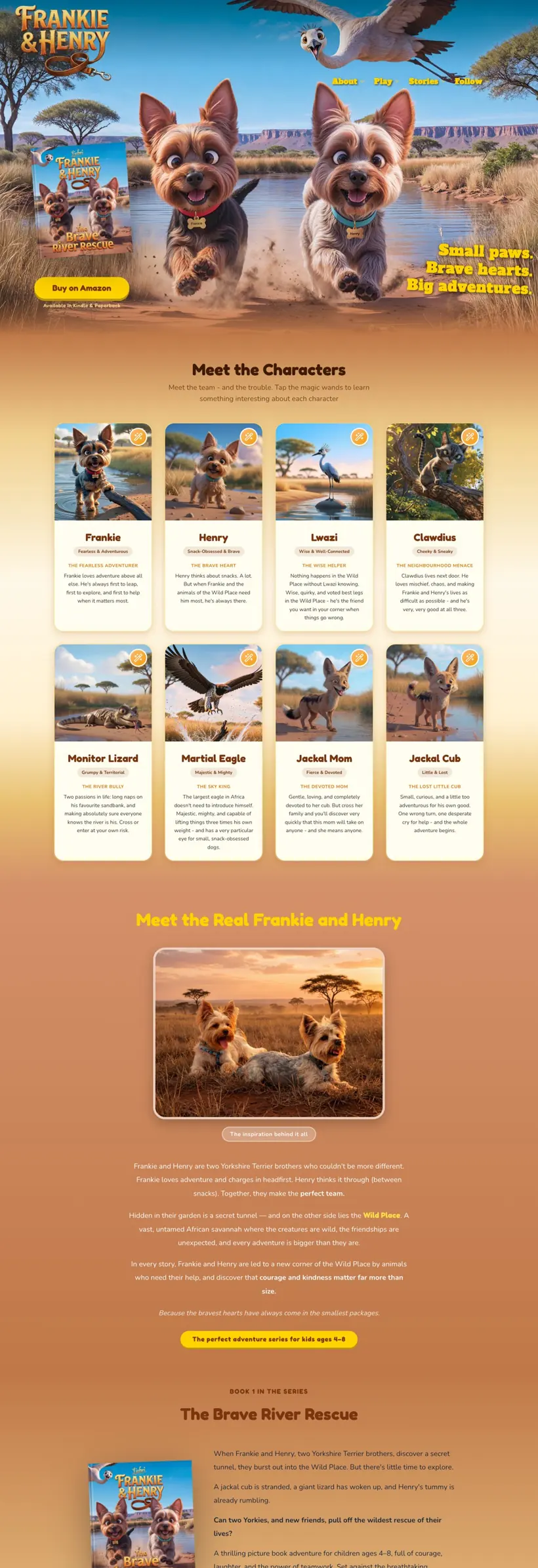 Frankie & Henry website on desktop