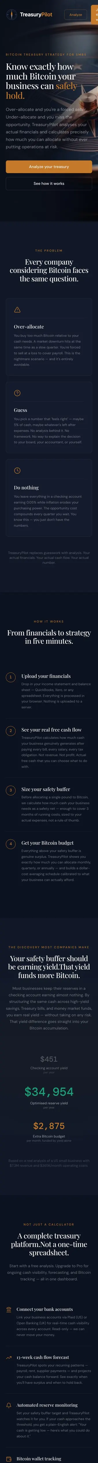 TreasuryPilot website on mobile